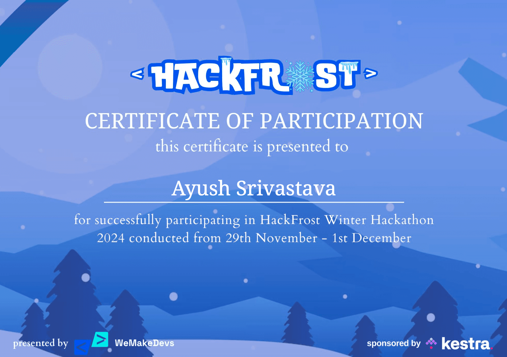 Hackfrost Hackathon